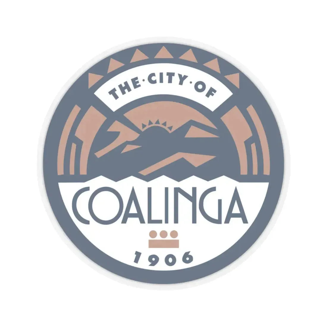 Seal of Coalinga California (United States) STICKER Vinyl Kiss-Cut Decal 3 Inch Transparent - The Sticker Space