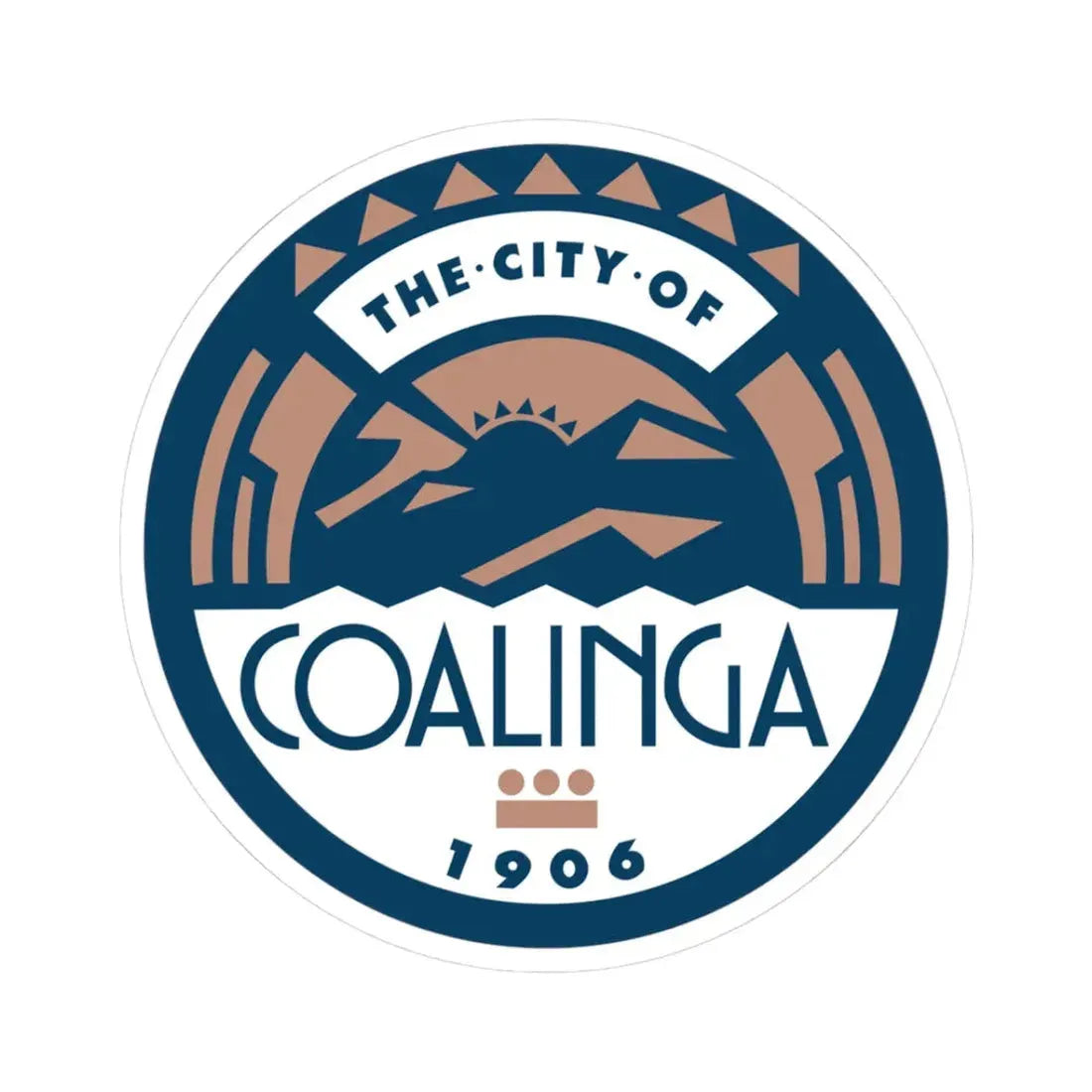 Seal of Coalinga California (United States) STICKER Vinyl Kiss-Cut Decal 3 Inch White - The Sticker Space