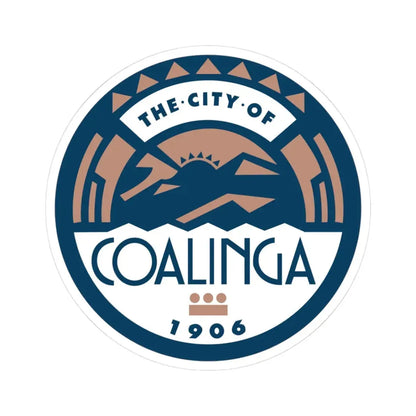 Seal of Coalinga California (United States) STICKER Vinyl Kiss-Cut Decal 3 Inch White - The Sticker Space