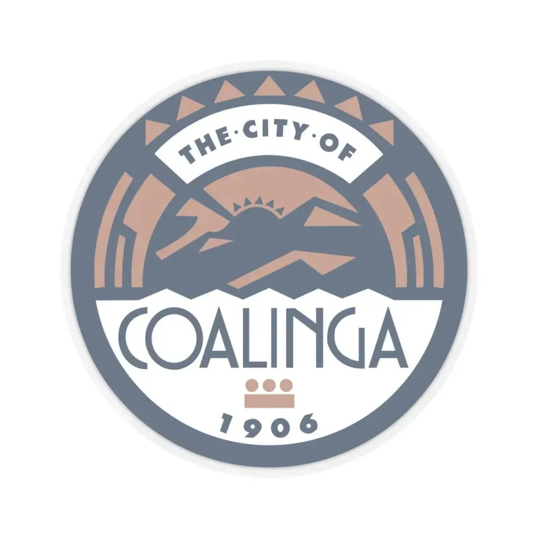 Seal of Coalinga California (United States) STICKER Vinyl Kiss-Cut Decal 4 Inch Transparent - The Sticker Space