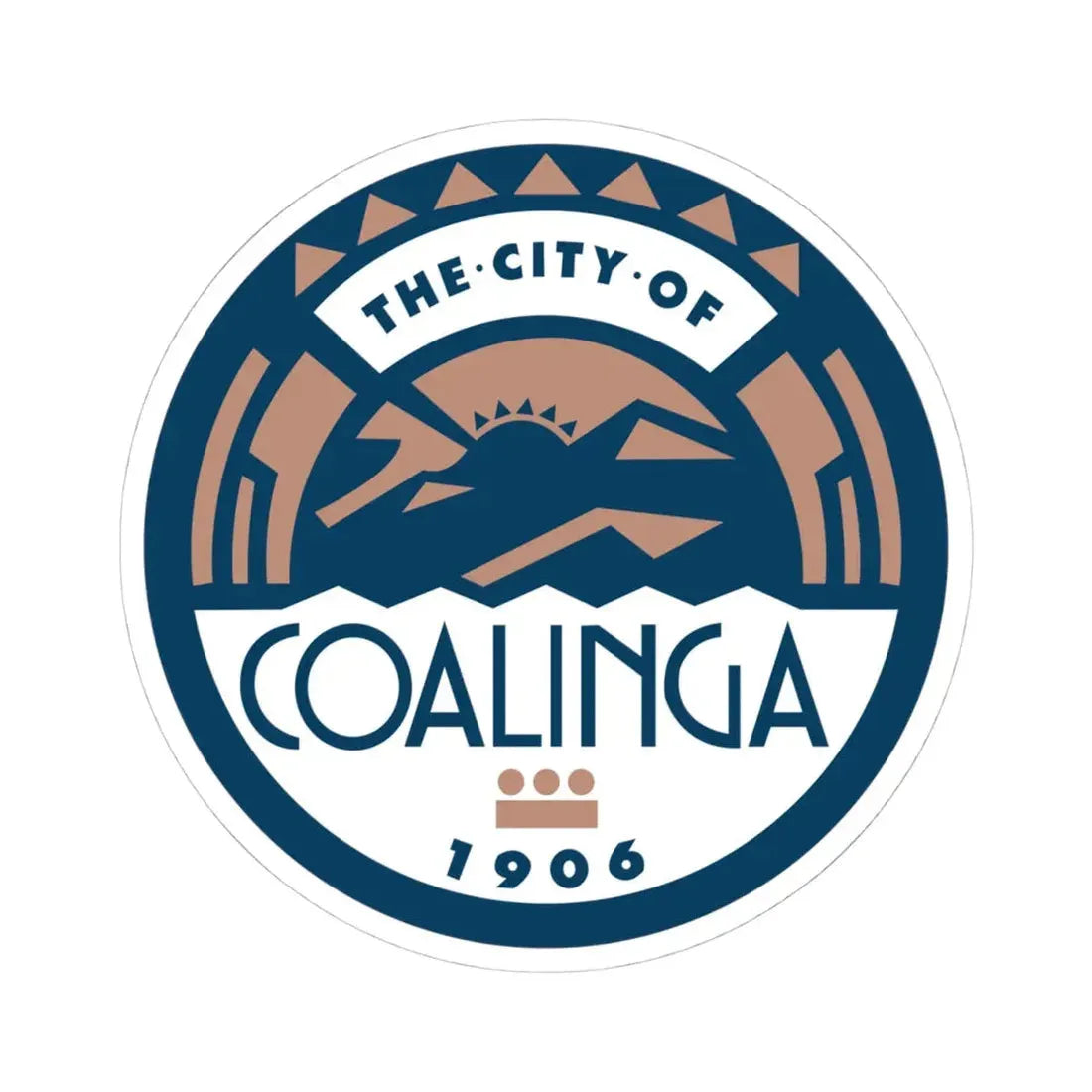 Seal of Coalinga California (United States) STICKER Vinyl Kiss-Cut Decal 4 Inch White - The Sticker Space
