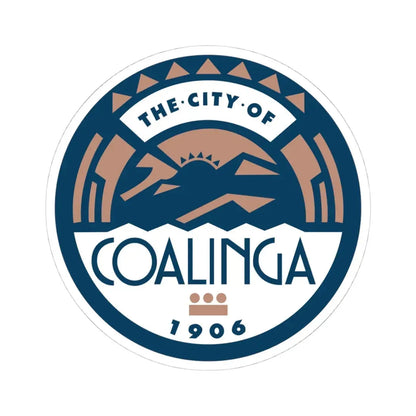 Seal of Coalinga California (United States) STICKER Vinyl Kiss-Cut Decal 4 Inch White - The Sticker Space
