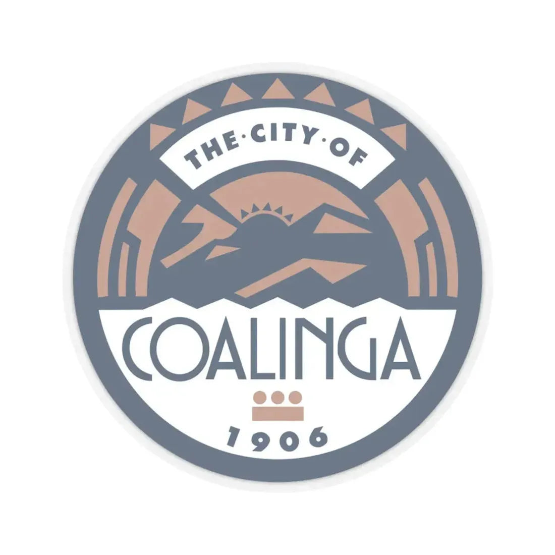 Seal of Coalinga California (United States) STICKER Vinyl Kiss-Cut Decal 6 Inch Transparent - The Sticker Space