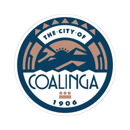 Seal of Coalinga California (United States) STICKER Vinyl Kiss-Cut Decal 6 Inch White - The Sticker Space