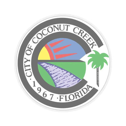 Seal of Coconut Creek Florida (United States) STICKER Vinyl Kiss-Cut Decal 4 Inch Transparent - The Sticker Space