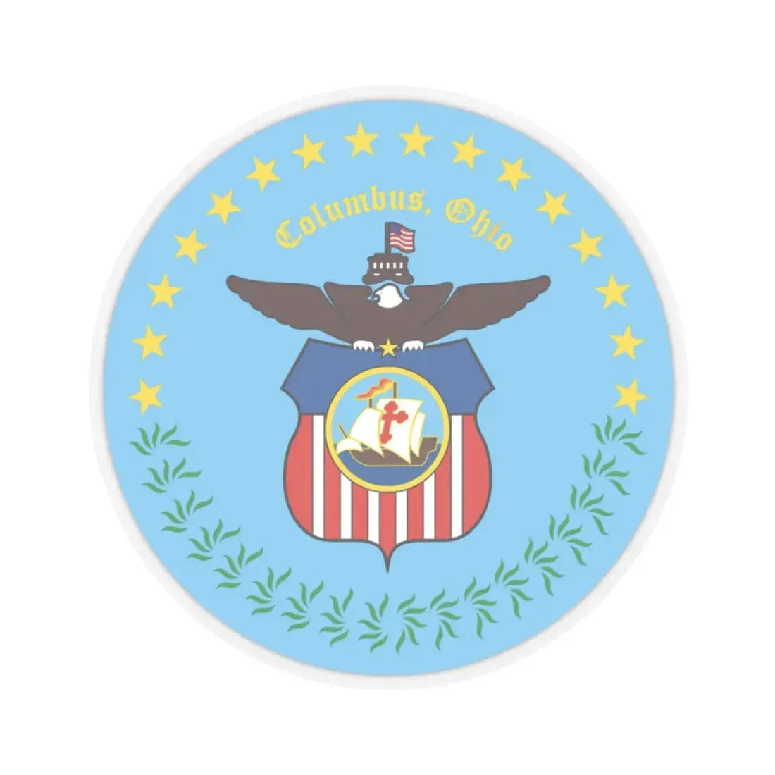 Seal of Columbus Ohio - STICKER Vinyl Kiss-Cut Decal 2 Inch Transparent - The Sticker Space