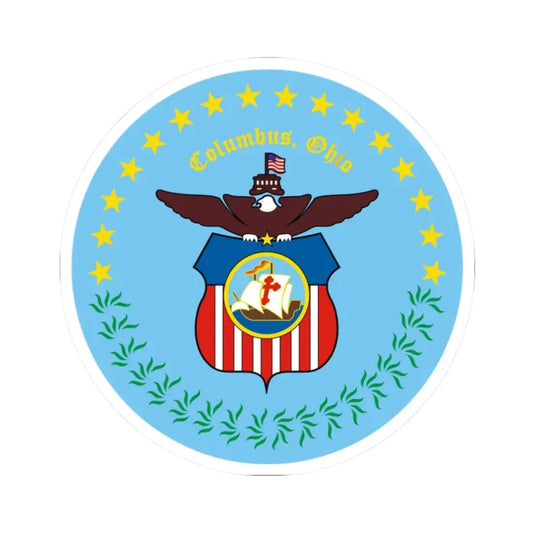 Seal of Columbus Ohio - STICKER Vinyl Kiss-Cut Decal 2 Inch White - The Sticker Space
