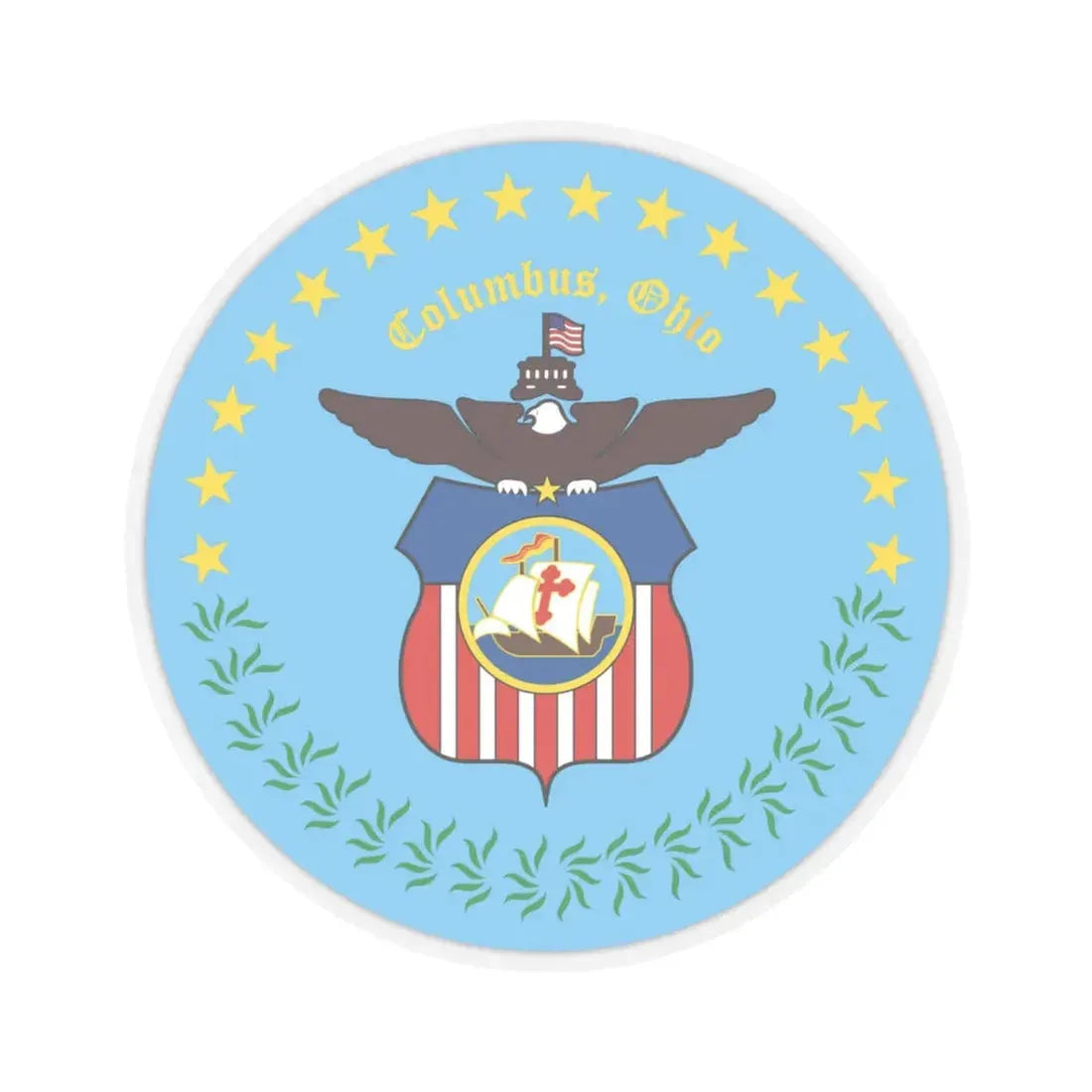 Seal of Columbus Ohio - STICKER Vinyl Kiss-Cut Decal 3 Inch Transparent - The Sticker Space