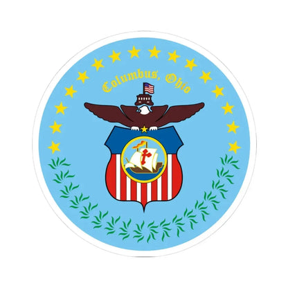 Seal of Columbus Ohio - STICKER Vinyl Kiss-Cut Decal 3 Inch White - The Sticker Space