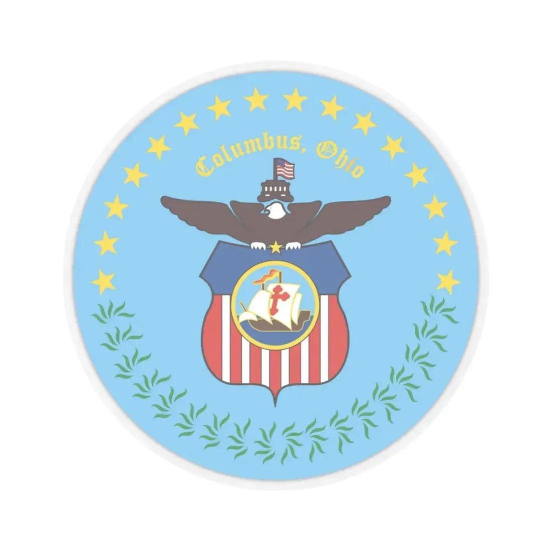 Seal of Columbus Ohio - STICKER Vinyl Kiss-Cut Decal 4 Inch Transparent - The Sticker Space