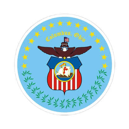 Seal of Columbus Ohio - STICKER Vinyl Kiss-Cut Decal 4 Inch White - The Sticker Space