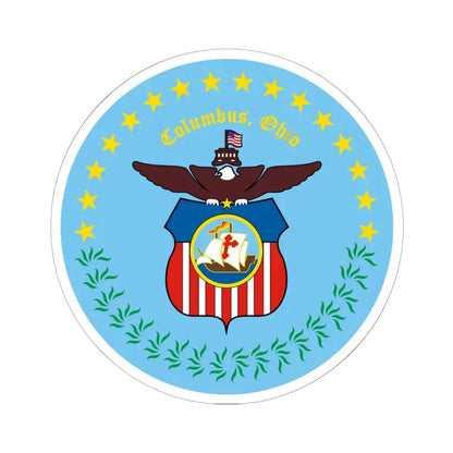 Seal of Columbus Ohio - STICKER Vinyl Kiss-Cut Decal 6 Inch White - The Sticker Space