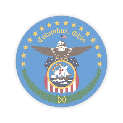 Seal of Columbus Ohio (United States) STICKER Vinyl Kiss-Cut Decal 4 Inch Transparent - The Sticker Space