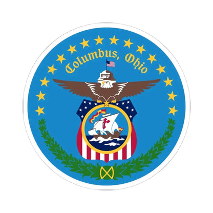 Seal of Columbus Ohio (United States) STICKER Vinyl Kiss-Cut Decal 4 Inch White - The Sticker Space