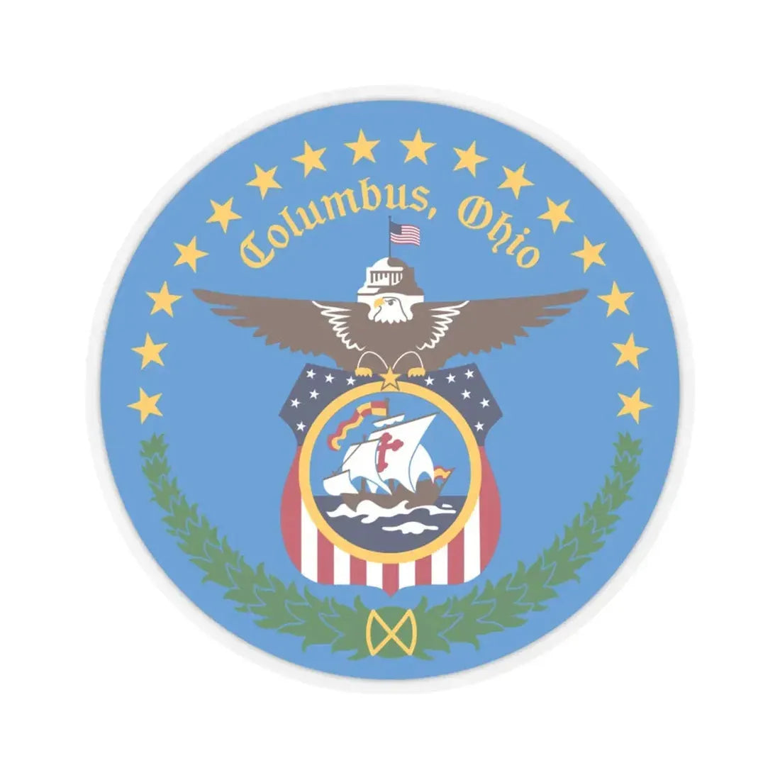 Seal of Columbus Ohio (United States) STICKER Vinyl Kiss-Cut Decal 6 Inch Transparent - The Sticker Space