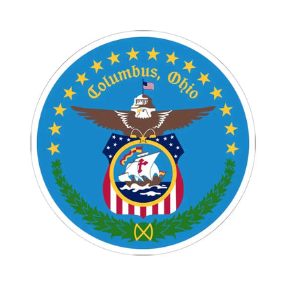 Seal of Columbus Ohio (United States) STICKER Vinyl Kiss-Cut Decal 6 Inch White - The Sticker Space