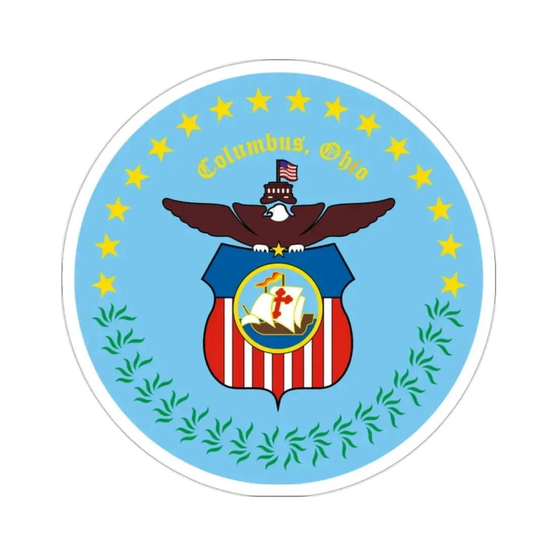 Seal of Columbus Ohio USA STICKER Vinyl Die-Cut Decal 2 Inch - The Sticker Space