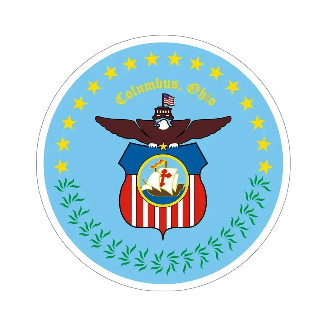 Seal of Columbus Ohio USA STICKER Vinyl Die-Cut Decal 4 Inch - The Sticker Space