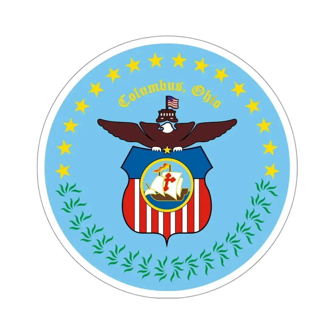 Seal of Columbus Ohio USA STICKER Vinyl Die-Cut Decal 5 Inch - The Sticker Space