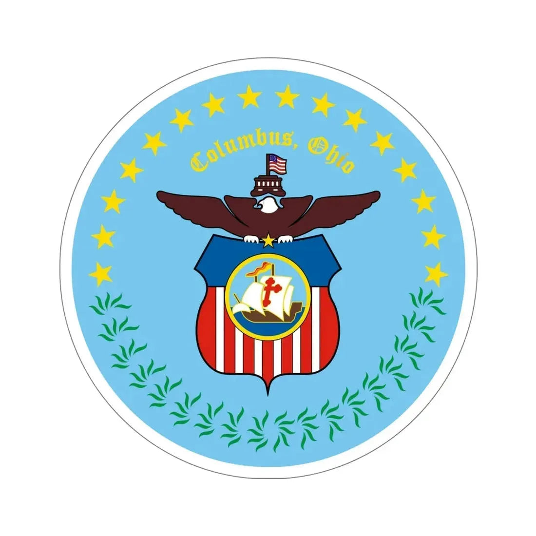 Seal of Columbus Ohio USA STICKER Vinyl Die-Cut Decal 6 Inch - The Sticker Space