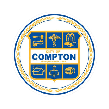 Seal of Compton California (United States) STICKER Vinyl Kiss-Cut Decal 2 Inch White - The Sticker Space