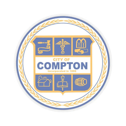 Seal of Compton California (United States) STICKER Vinyl Kiss-Cut Decal 3 Inch Transparent - The Sticker Space