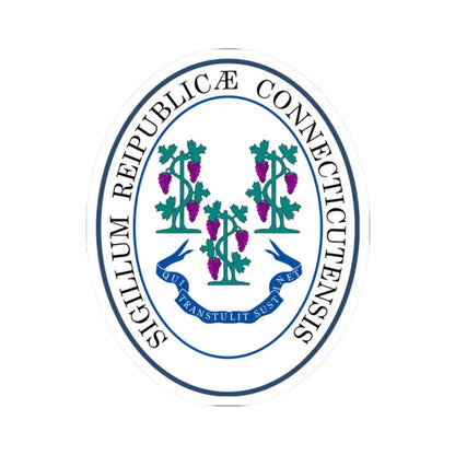 Seal of Connecticut (United States) STICKER Vinyl Kiss-Cut Decal 2 Inch White - The Sticker Space