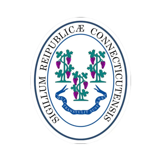 Seal of Connecticut (United States) STICKER Vinyl Kiss-Cut Decal 2 Inch White - The Sticker Space