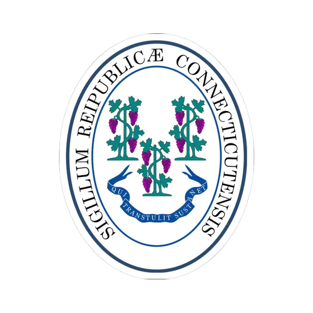 Seal of Connecticut (United States) STICKER Vinyl Kiss-Cut Decal 3 Inch White - The Sticker Space