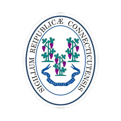 Seal of Connecticut (United States) STICKER Vinyl Kiss-Cut Decal 3 Inch White - The Sticker Space