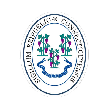 Seal of Connecticut (United States) STICKER Vinyl Kiss-Cut Decal 4 Inch White - The Sticker Space