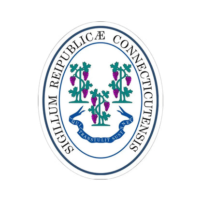 Seal of Connecticut (United States) STICKER Vinyl Kiss-Cut Decal 6 Inch White - The Sticker Space