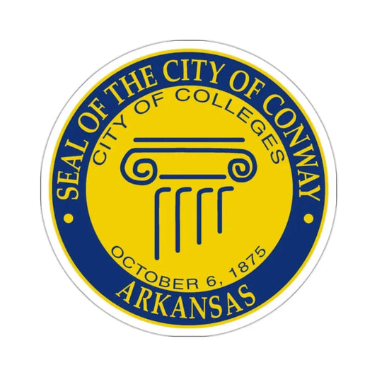 Seal of Conway Arkansas - STICKER Vinyl Kiss-Cut Decal 2 Inch White - The Sticker Space
