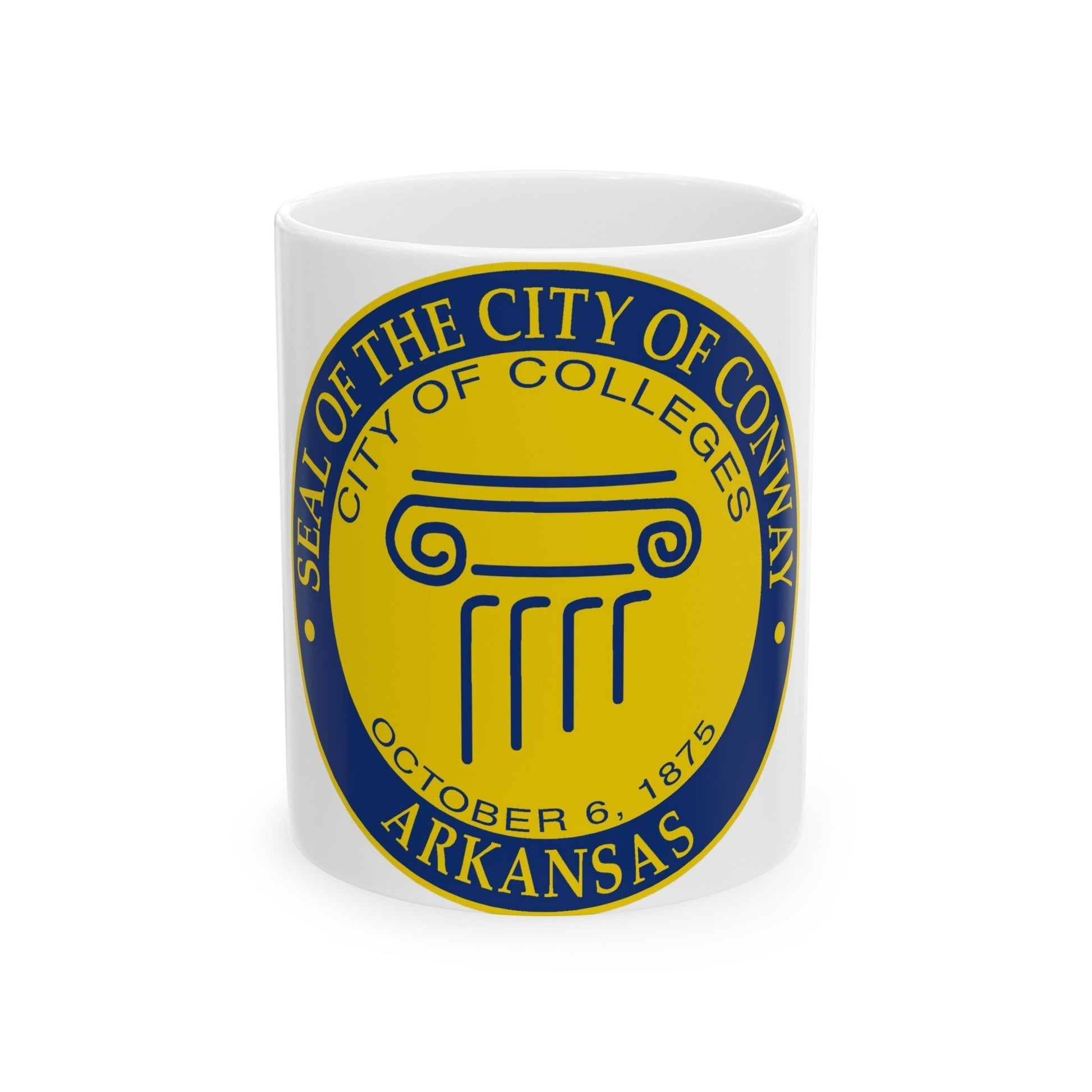 Seal of Conway Arkansas - White Coffee Mug-11oz-The Sticker Space