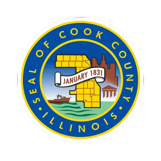 Seal of Cook County Illinois (United States) STICKER Vinyl Kiss-Cut Decal 2 Inch White - The Sticker Space