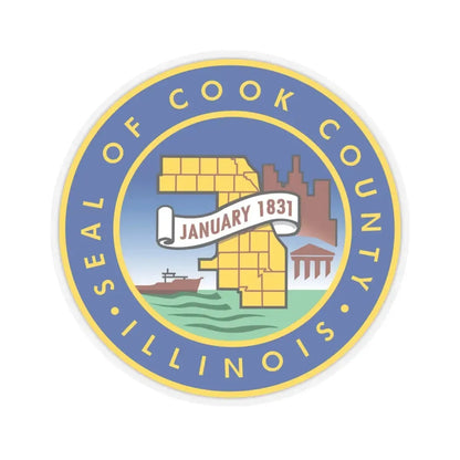Seal of Cook County Illinois (United States) STICKER Vinyl Kiss-Cut Decal 4 Inch Transparent - The Sticker Space