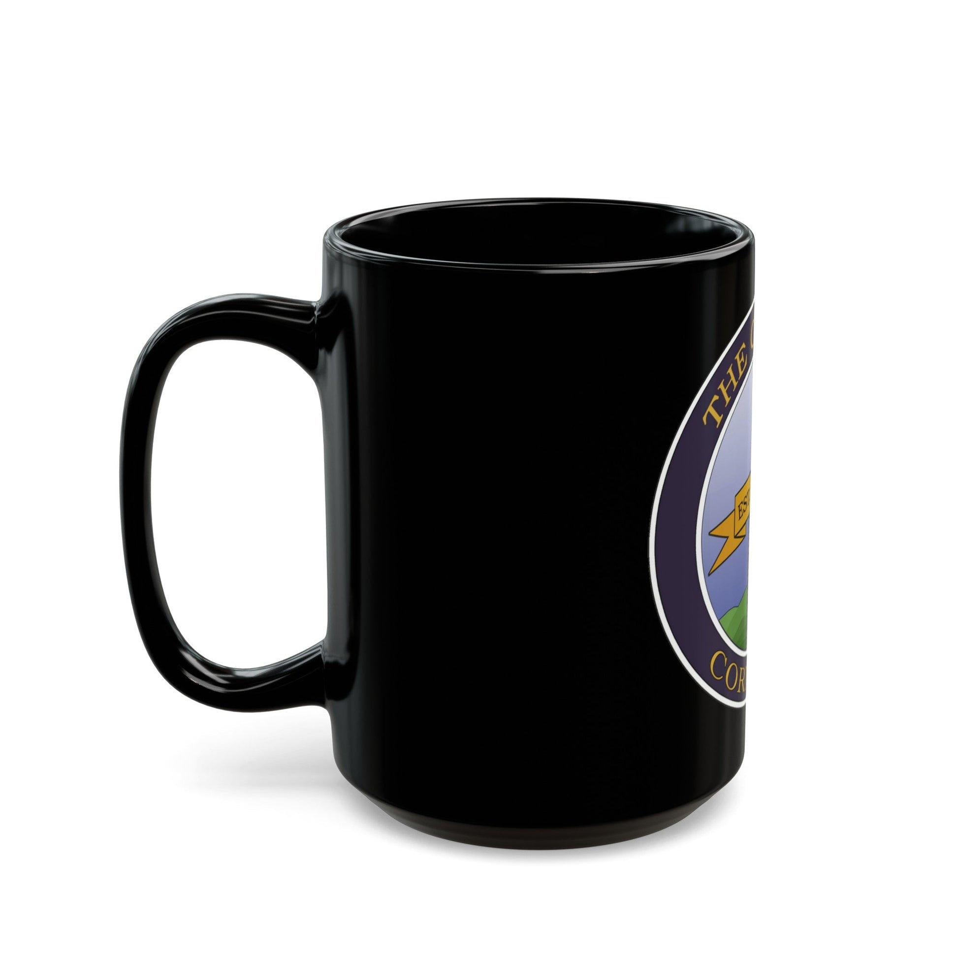 Seal of Corning NY - Black Coffee Mug-The Sticker Space