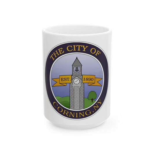 Seal of Corning NY - White Coffee Mug-15oz-The Sticker Space