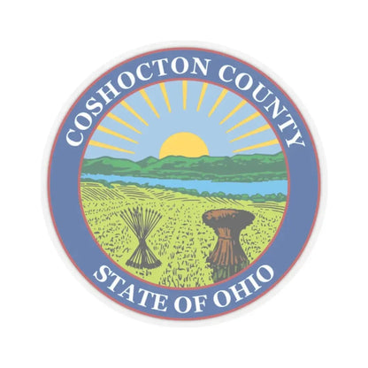 Seal of Coshocton County Ohio (United States) STICKER Vinyl Kiss-Cut Decal 2 Inch Transparent - The Sticker Space