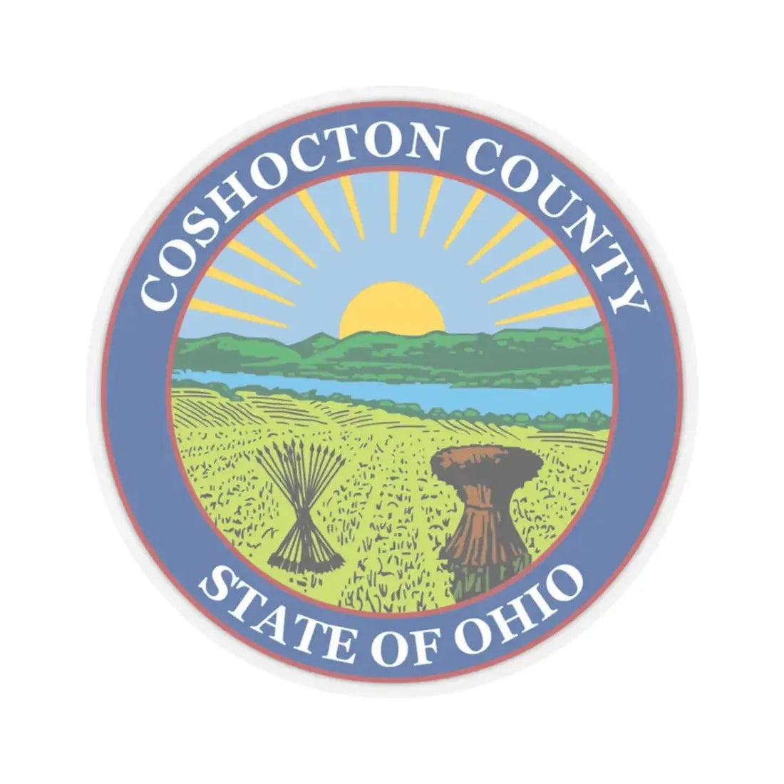 Seal of Coshocton County Ohio (United States) STICKER Vinyl Kiss-Cut Decal 3 Inch Transparent - The Sticker Space