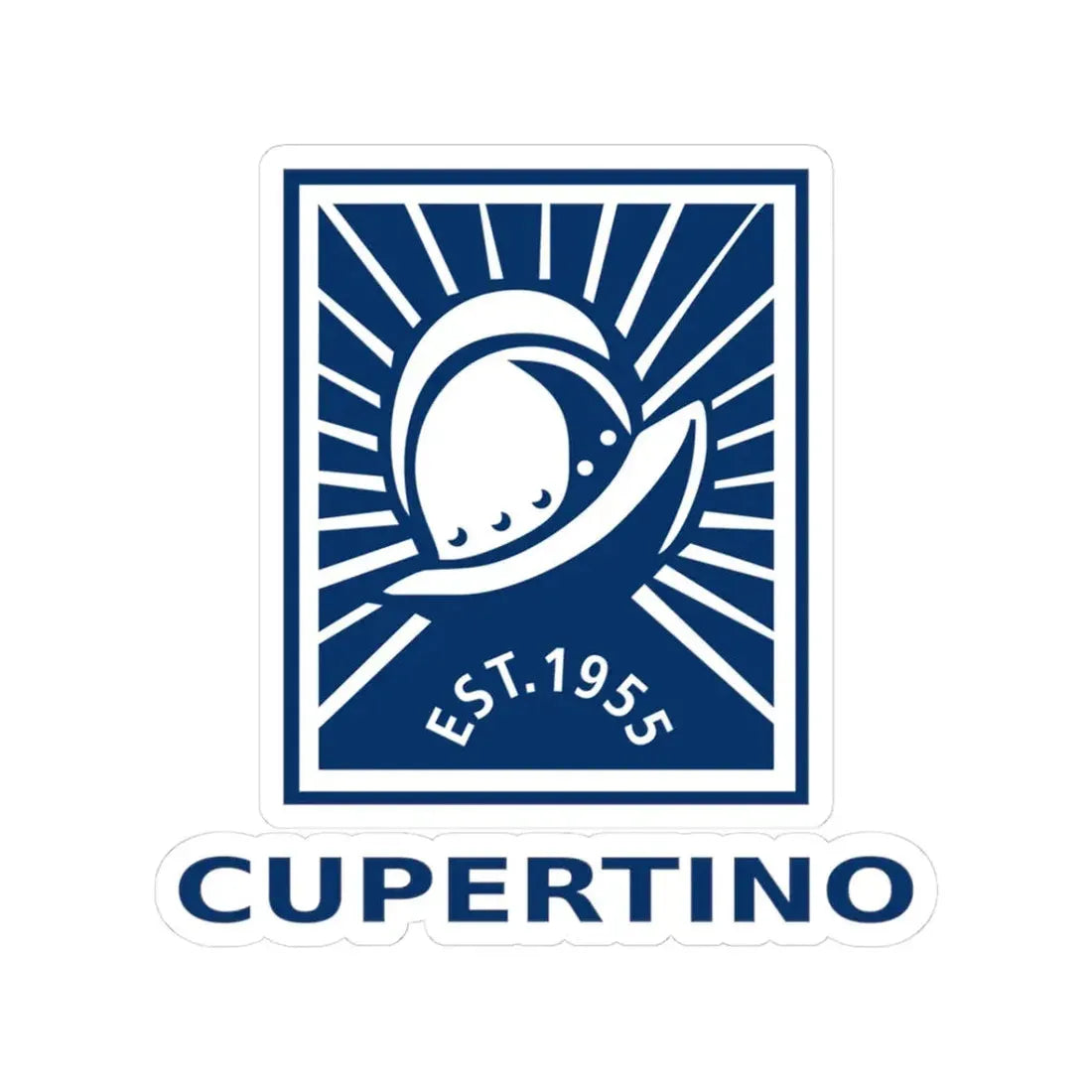 Seal of Cupertino California (United States) STICKER Vinyl Kiss-Cut Decal 3 Inch White - The Sticker Space