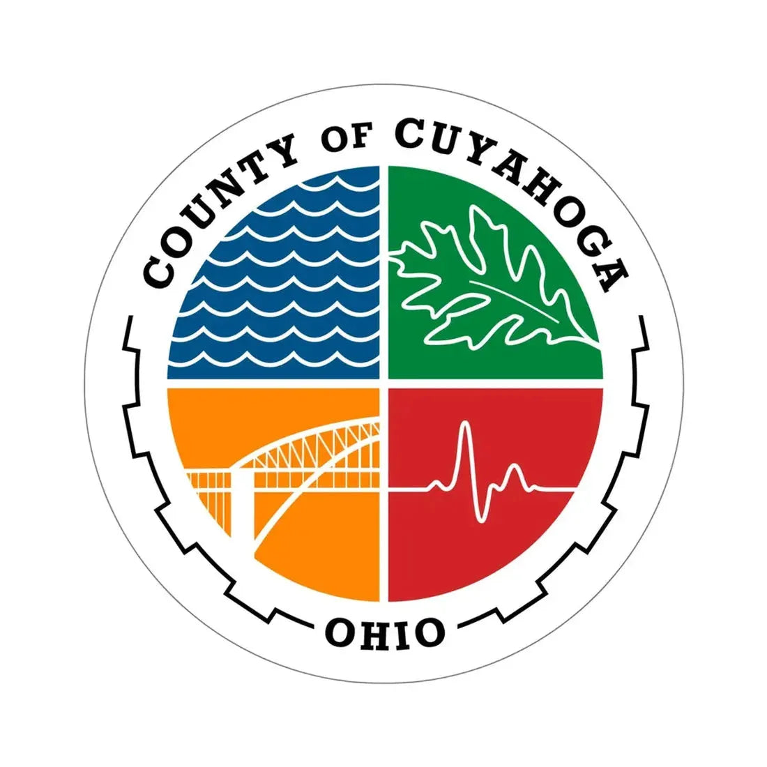 Seal of Cuyahoga County, Ohio USA STICKER Vinyl Die-Cut Decal 6 Inch - The Sticker Space