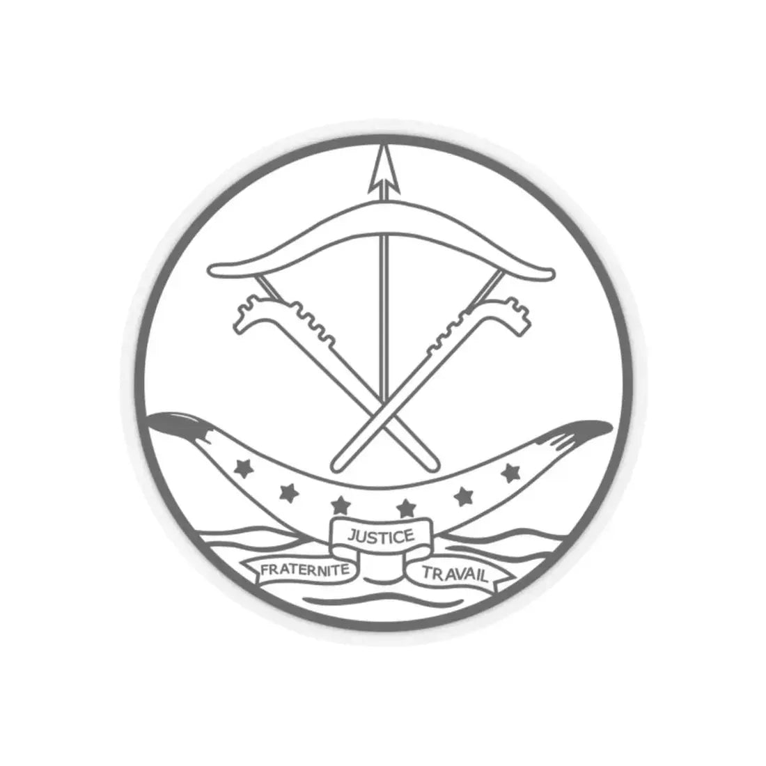 Seal of Dahomey - STICKER Vinyl Kiss-Cut Decal 2 Inch Transparent - The Sticker Space