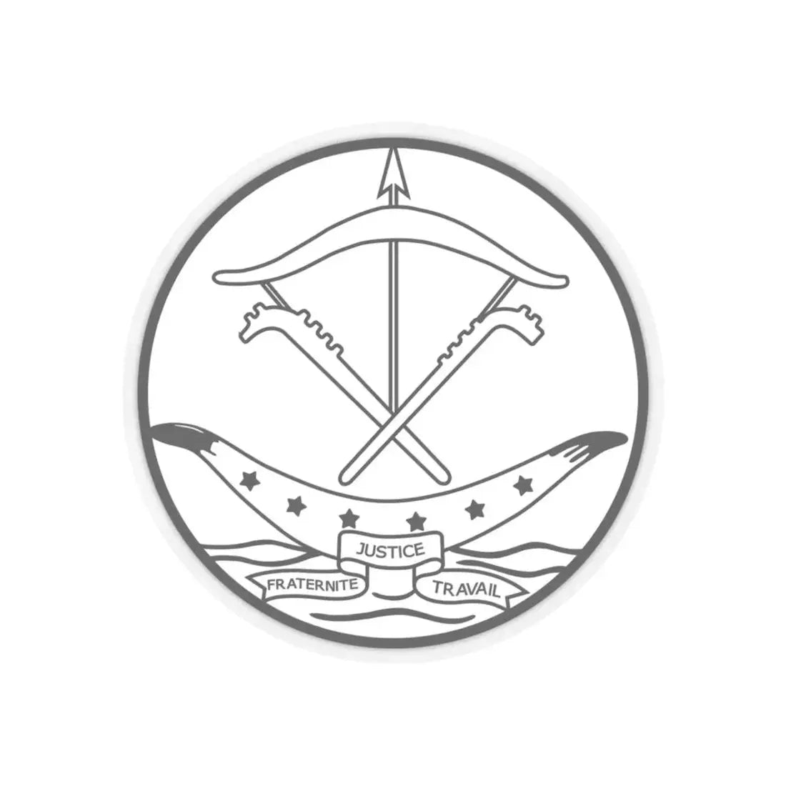 Seal of Dahomey - STICKER Vinyl Kiss-Cut Decal 3 Inch Transparent - The Sticker Space