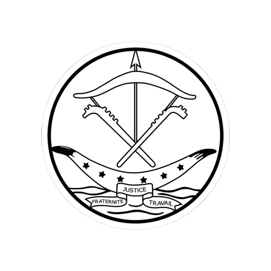 Seal of Dahomey - STICKER Vinyl Kiss-Cut Decal 3 Inch White - The Sticker Space