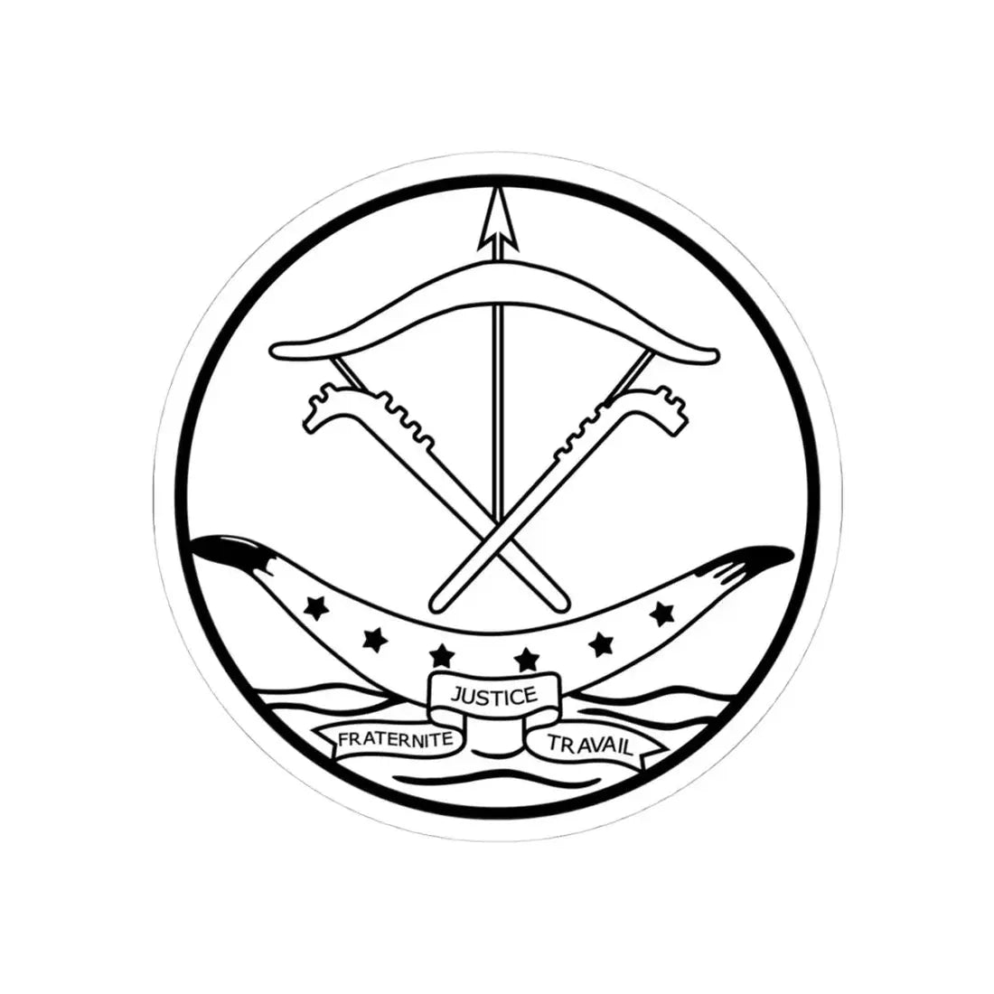 Seal of Dahomey - STICKER Vinyl Kiss-Cut Decal 4 Inch White - The Sticker Space