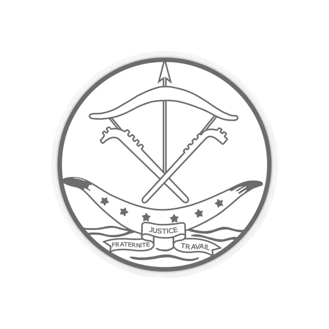 Seal of Dahomey - STICKER Vinyl Kiss-Cut Decal 6 Inch Transparent - The Sticker Space