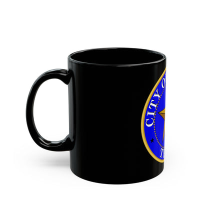 Seal of Dallas - Black Coffee Mug-The Sticker Space