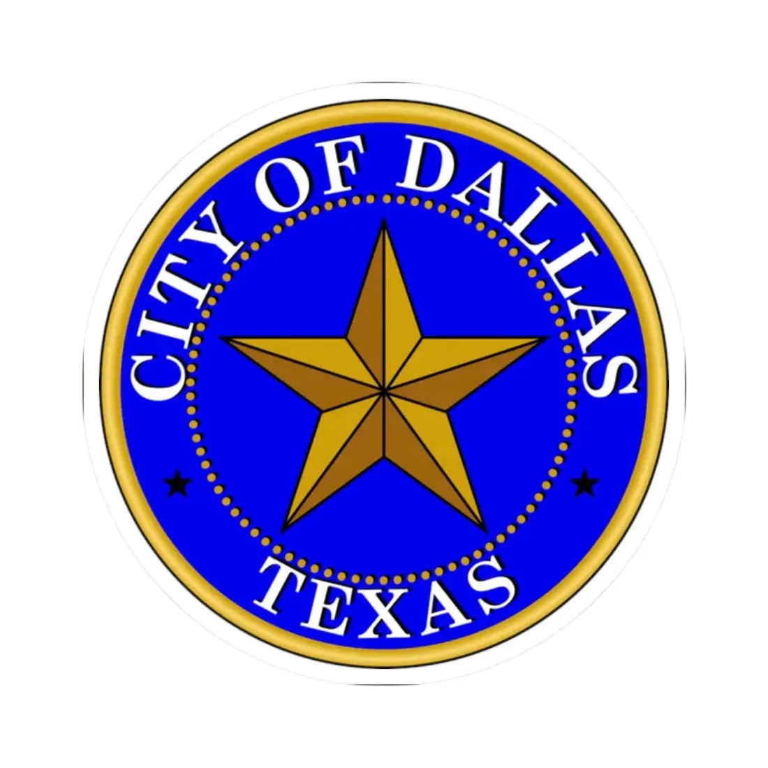 Seal of Dallas - STICKER Vinyl Kiss-Cut Decal 2 Inch White - The Sticker Space