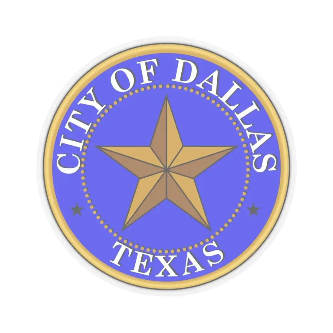 Seal of Dallas - STICKER Vinyl Kiss-Cut Decal 6 Inch Transparent - The Sticker Space